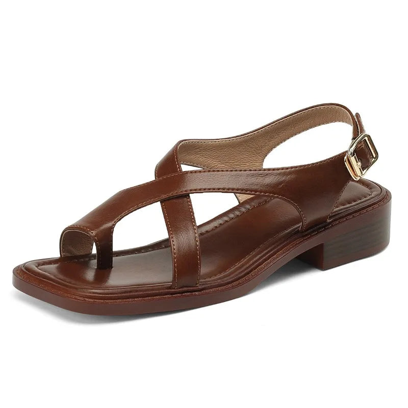 Sandali donna in pelle italiana con fasce incrociate