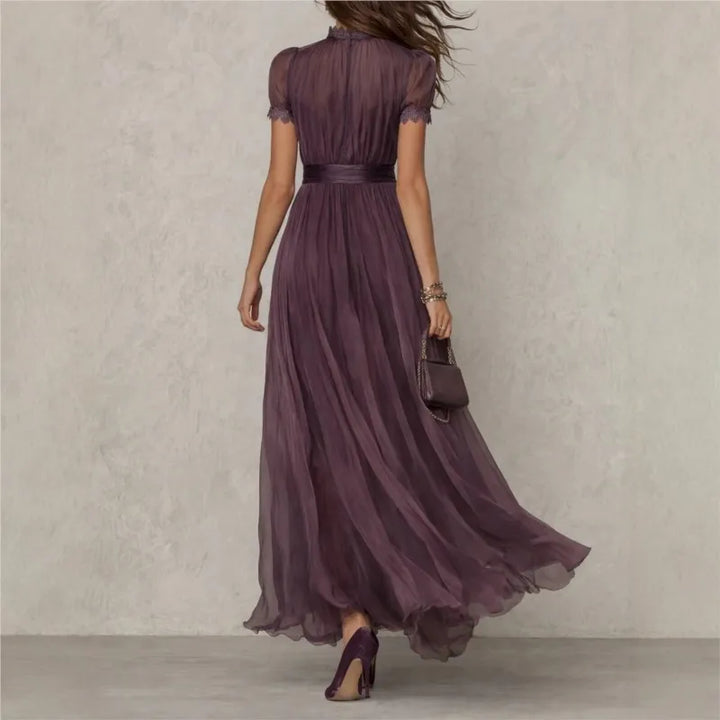 Abito elegante donna in chiffon con pizzo vintage