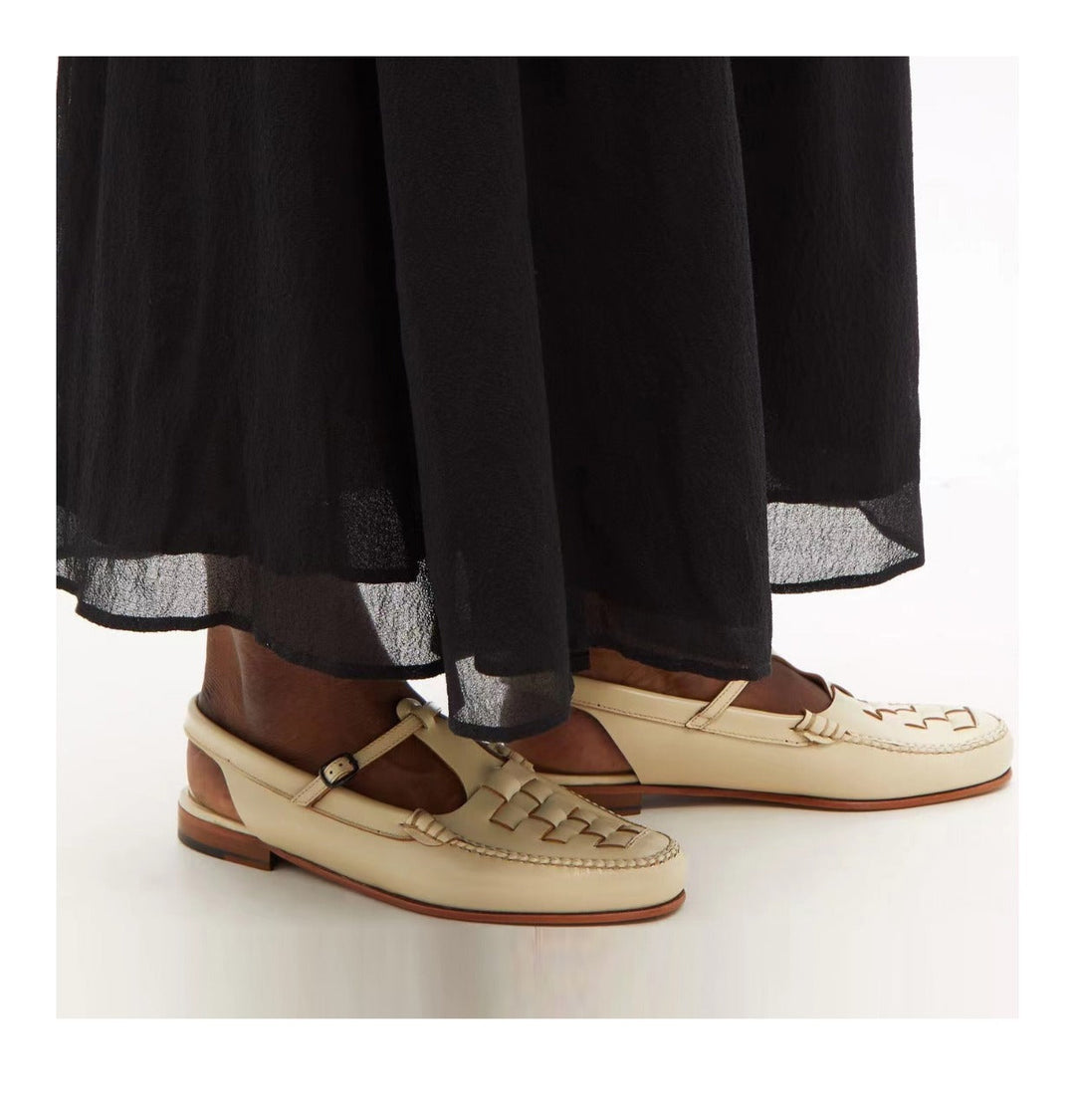Sandali donna in pelle intrecciata eleganti e confortevoli