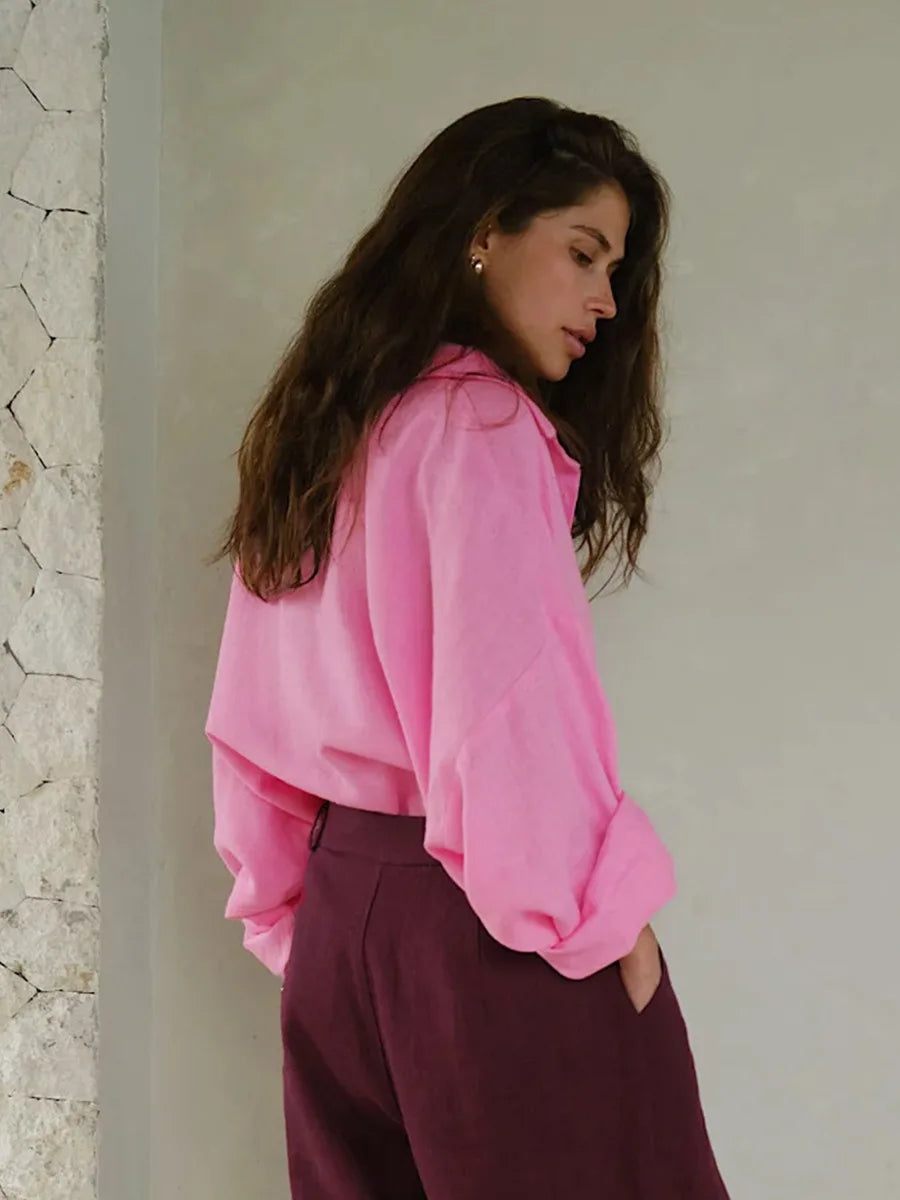 Camicia in cotone leggera e casual da donna
