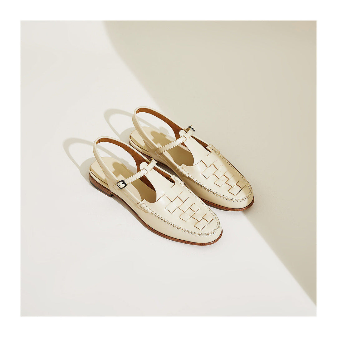 Sandali donna in pelle intrecciata eleganti e confortevoli
