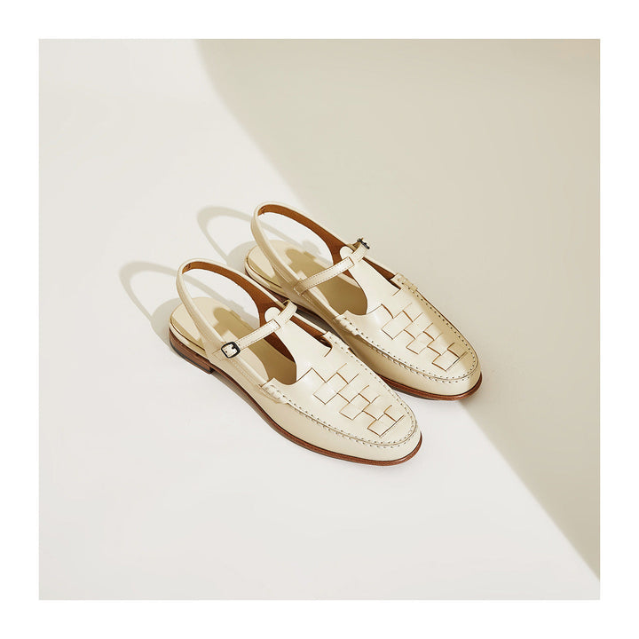 Sandali donna in pelle intrecciata eleganti e confortevoli