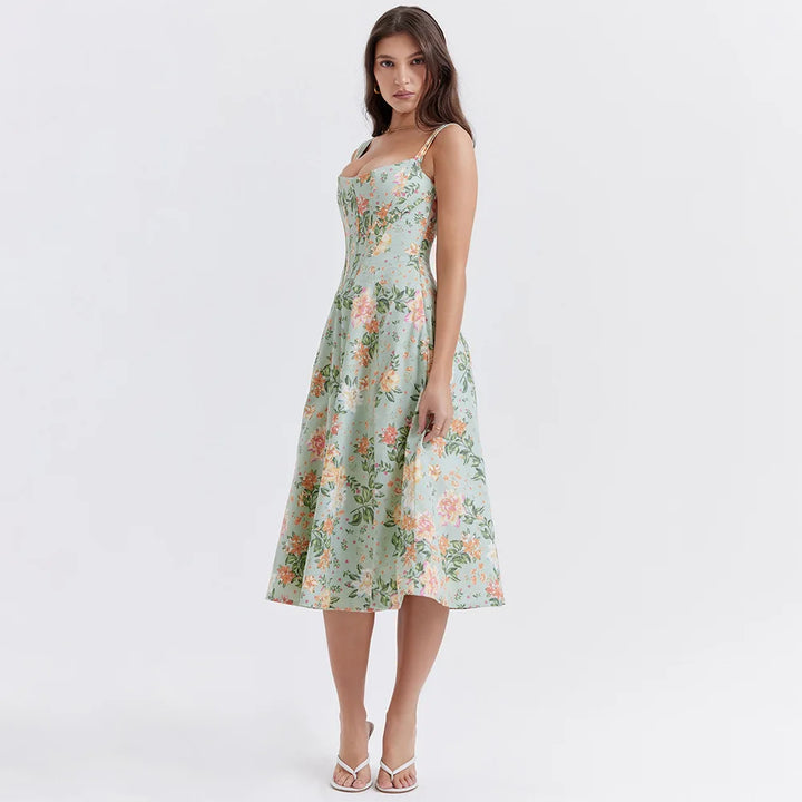 Abito midi floreale elegante e femminile da donna