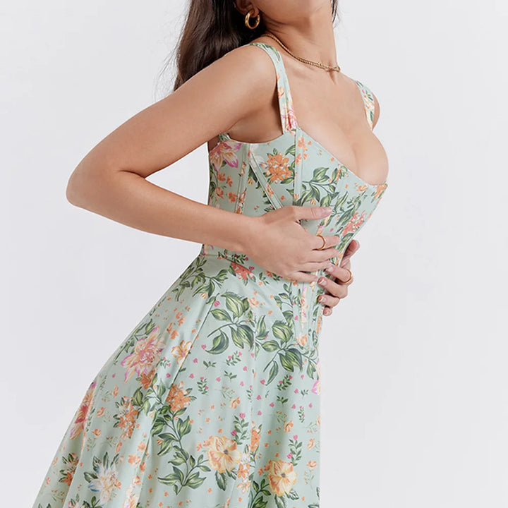 Abito midi floreale elegante e femminile da donna