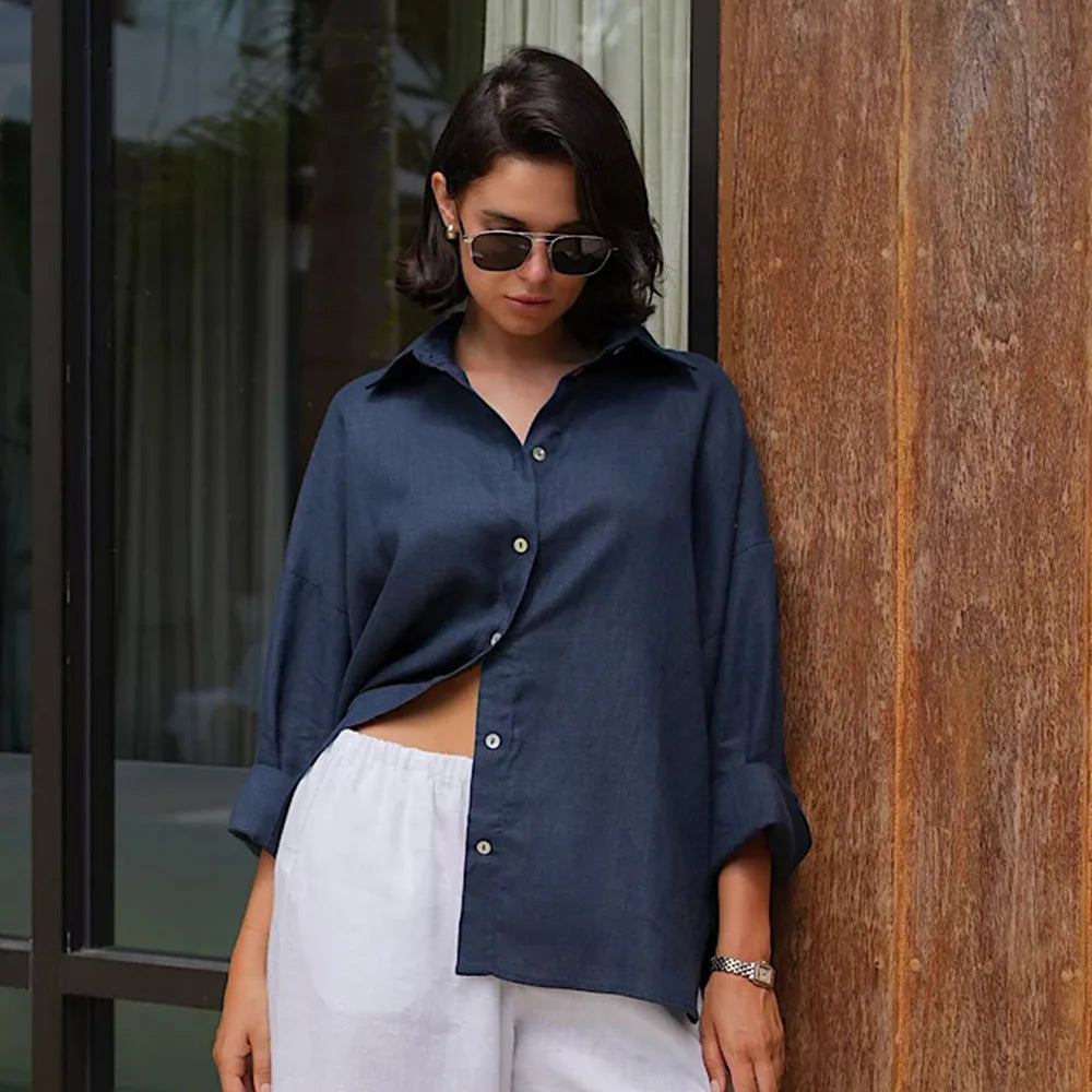 Camicia in cotone leggera e casual da donna
