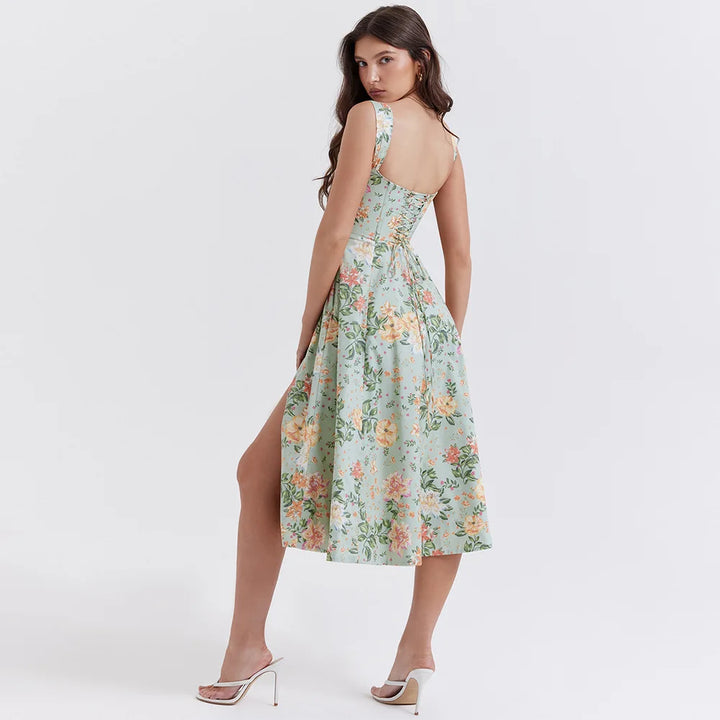 Abito midi floreale elegante e femminile da donna