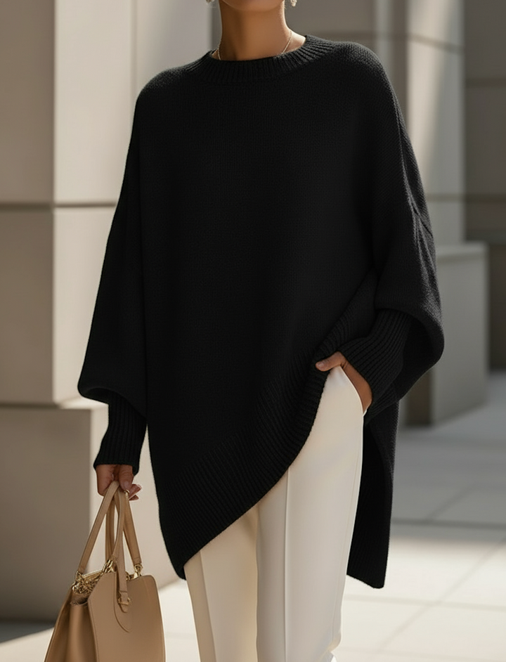 Maglione poncho donna morbido ed elegante oversize