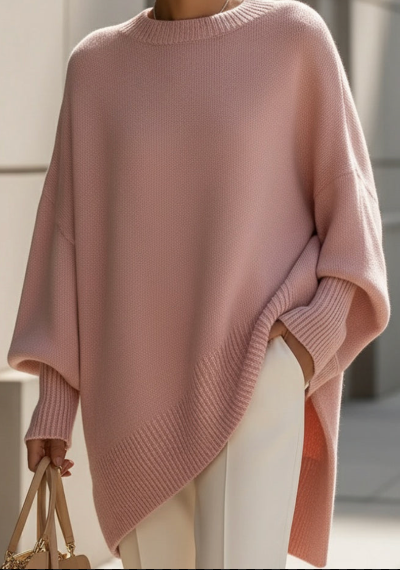 Maglione poncho donna morbido ed elegante oversize