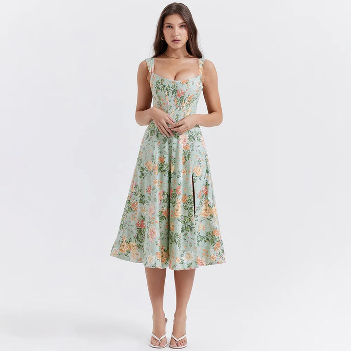 Abito midi floreale elegante e femminile da donna