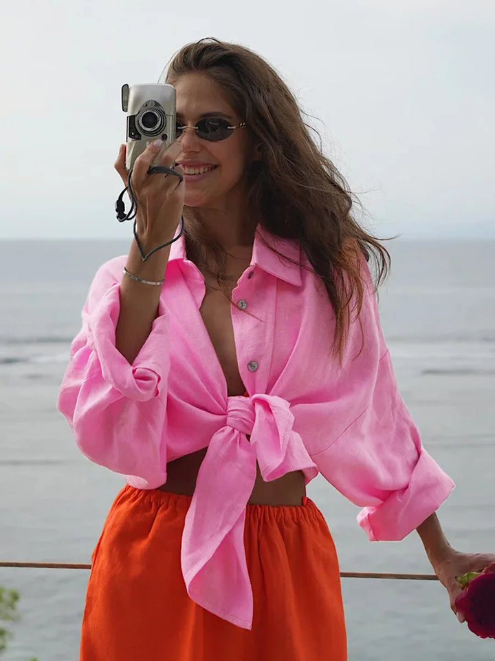 Camicia in cotone leggera e casual da donna