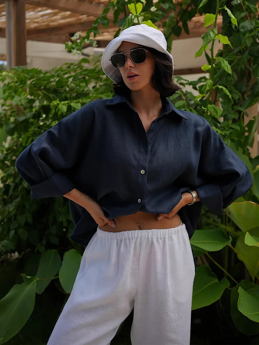 Camicia in cotone leggera e casual da donna