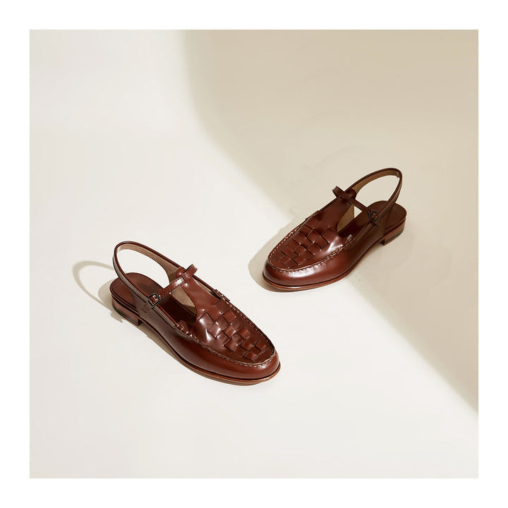 Sandali donna in pelle intrecciata eleganti e confortevoli