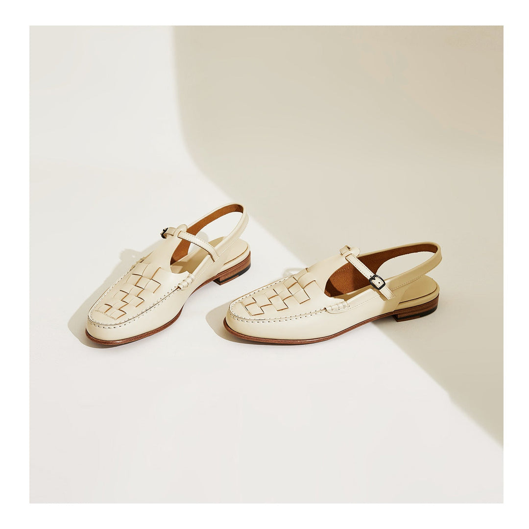 Sandali donna in pelle intrecciata eleganti e confortevoli