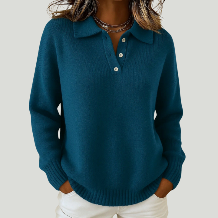 Maglione donna morbido con colletto zip elegante e confortevole