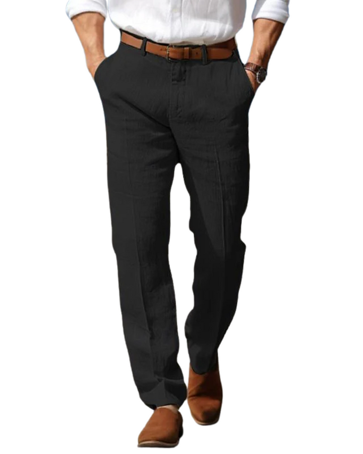 Pantaloni uomo eleganti in lino leggeri e traspiranti
