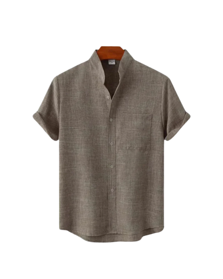 Camicia uomo in lino a maniche corte elegante