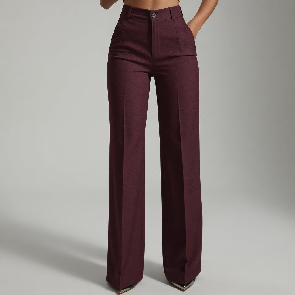 Pantaloni donna eleganti a vita alta dal taglio dritto