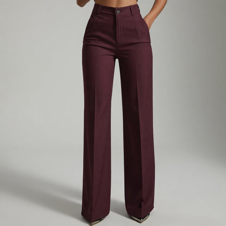 Pantaloni donna eleganti a vita alta dal taglio dritto