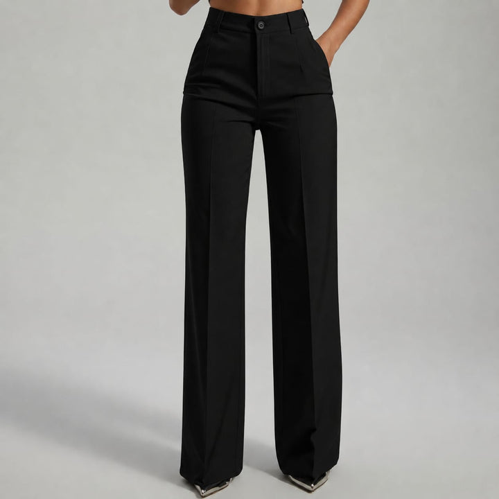 Pantaloni donna eleganti a vita alta dal taglio dritto