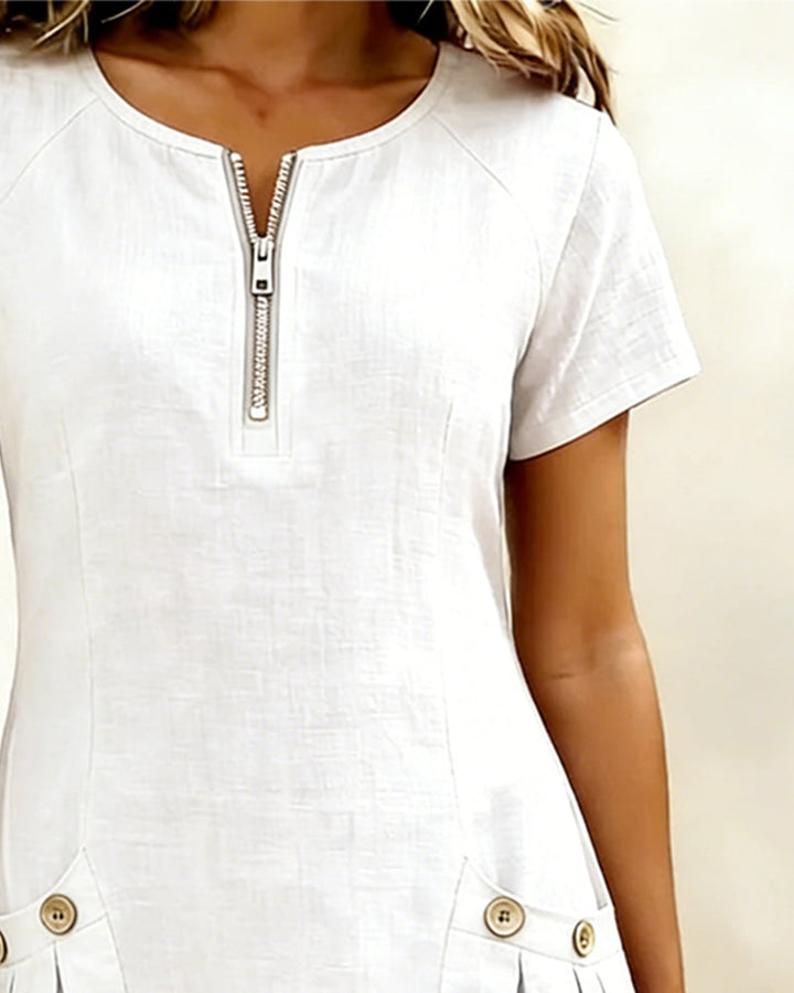 Abito donna in cotone e lino elegante e leggero