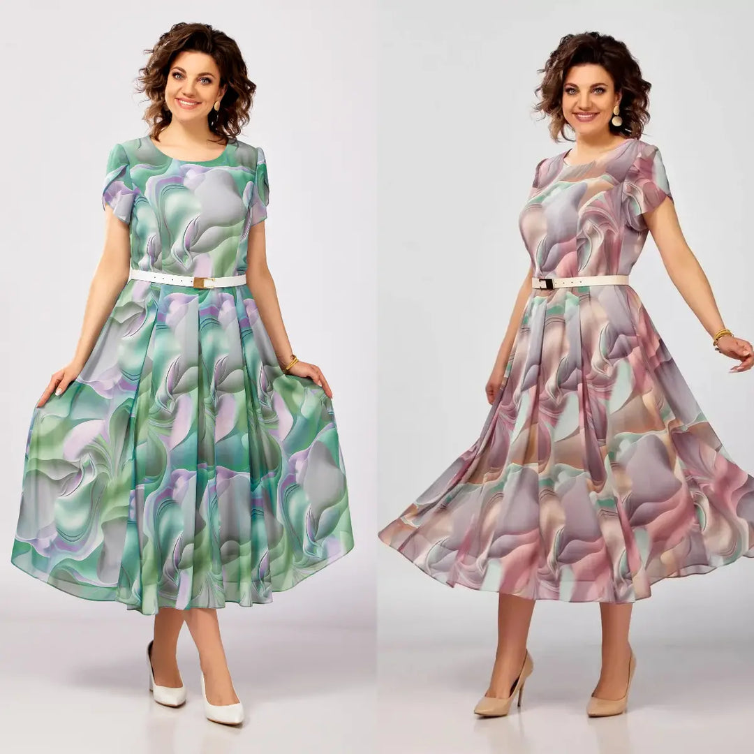 🥰【S-5XL】Nowa i elegancka, wysokiej jakości sukienka z szyfonu