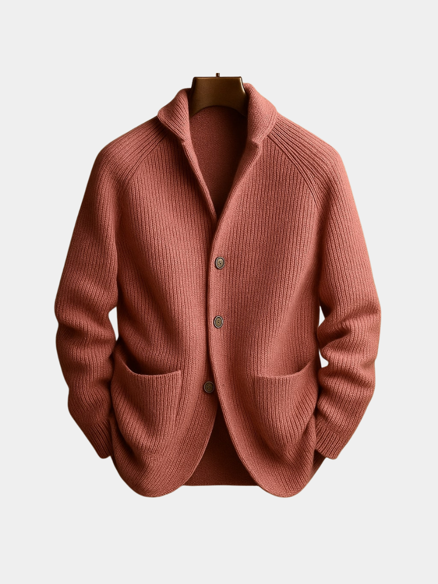 Gilet uomo caldo strutturato con collo scialle elegante