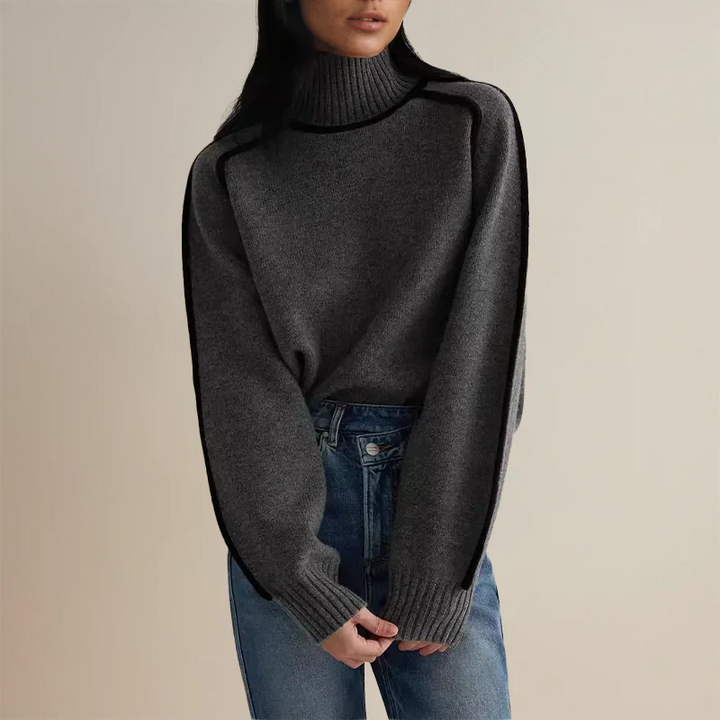 Maglione donna elegante morbido con collo alto caldo
