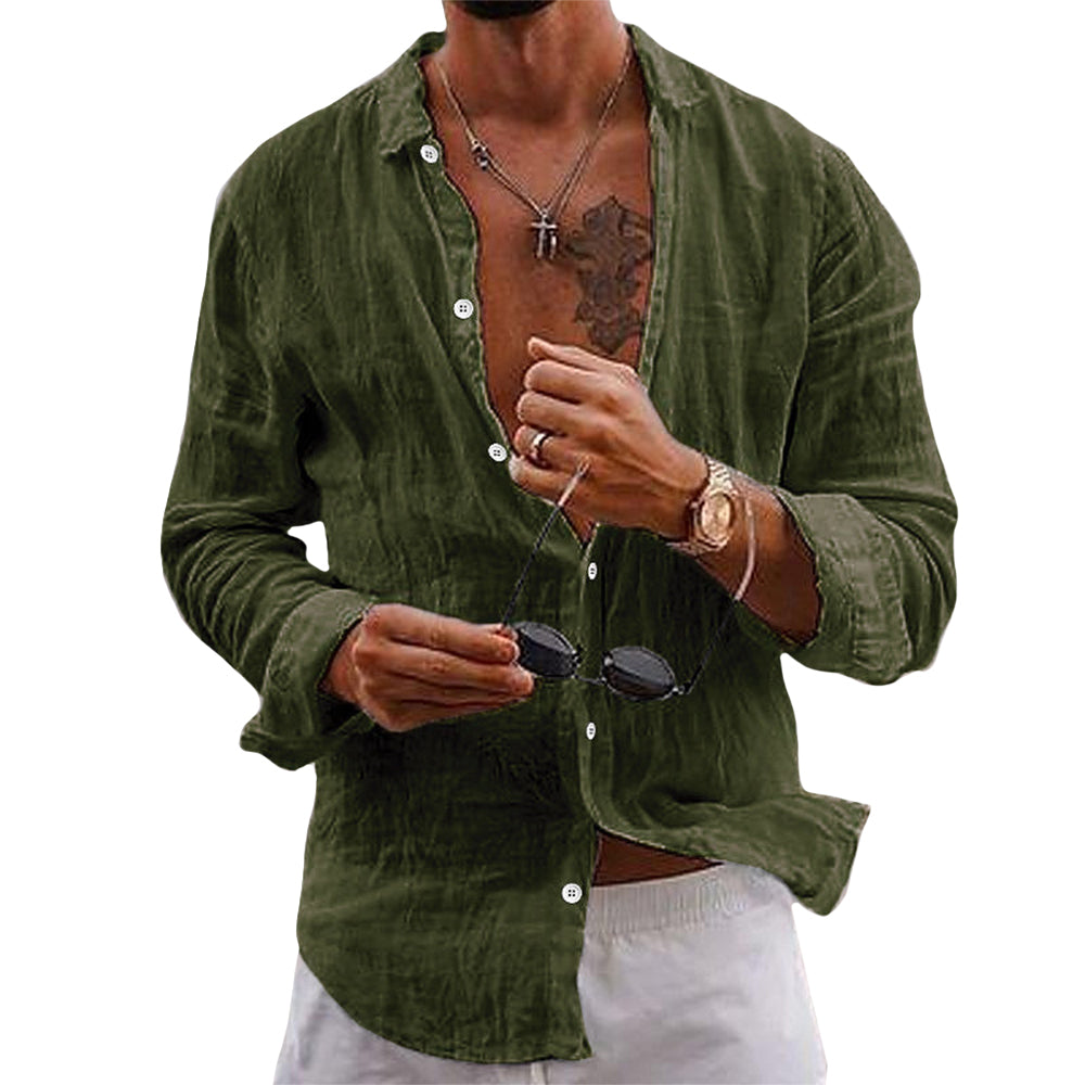 Camicia uomo in lino e cotone leggera ed elegante