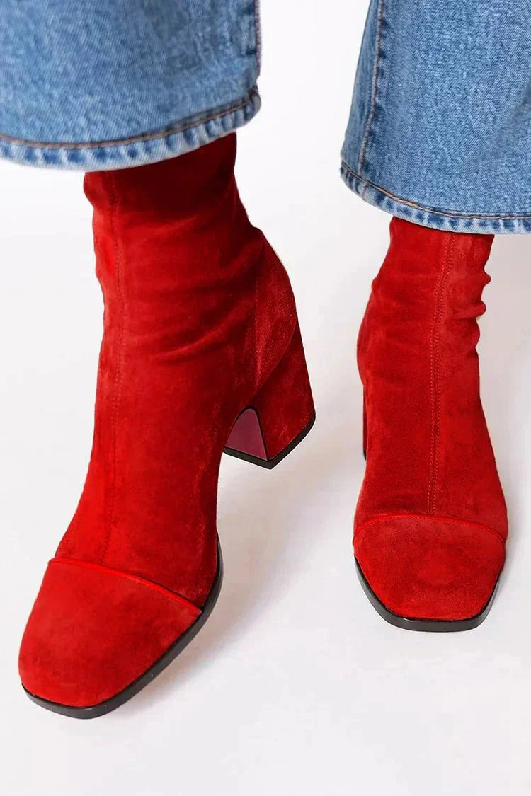 Stivaletti eleganti con tacco blocco stabile per donna
