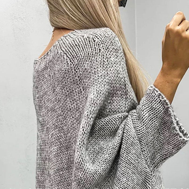 Damski elegancki sweter z peleryną z dzianiny