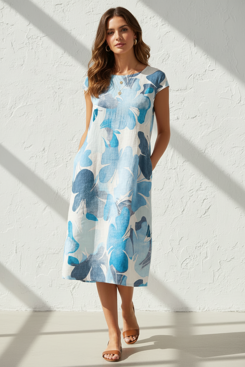 Abito midi floreale da donna comodo e casual