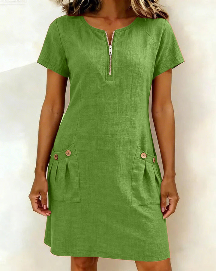 Abito donna in cotone e lino elegante e leggero
