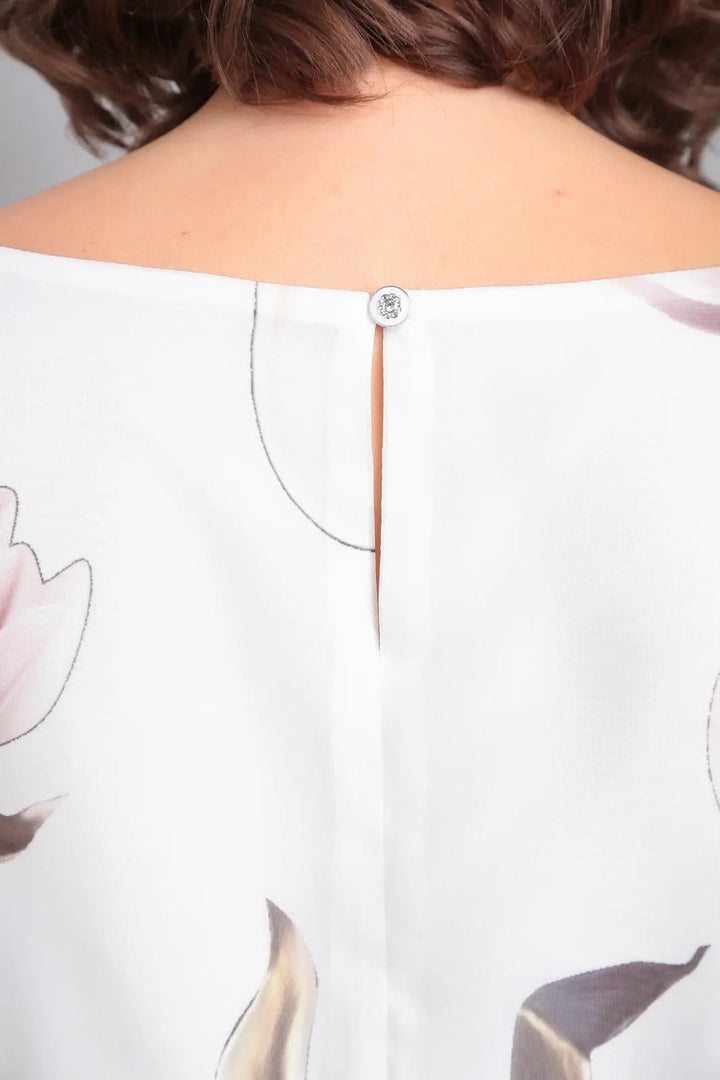 Abito elegante floreale lungo e fluido per donna