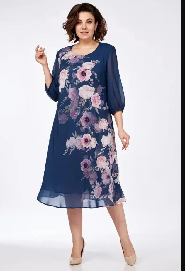 💥💕Wyprzedaż błyskawiczna – 49% ZNIŻKI💃【S-5XL】 Elegancka wiosenna sukienka z kwiatowym nadrukiem