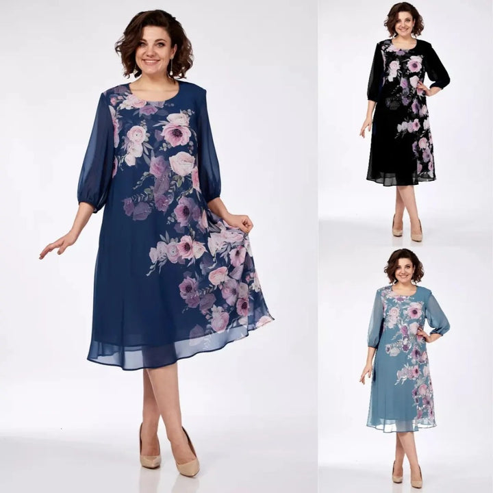 💥💕Wyprzedaż błyskawiczna – 49% ZNIŻKI💃【S-5XL】 Elegancka wiosenna sukienka z kwiatowym nadrukiem