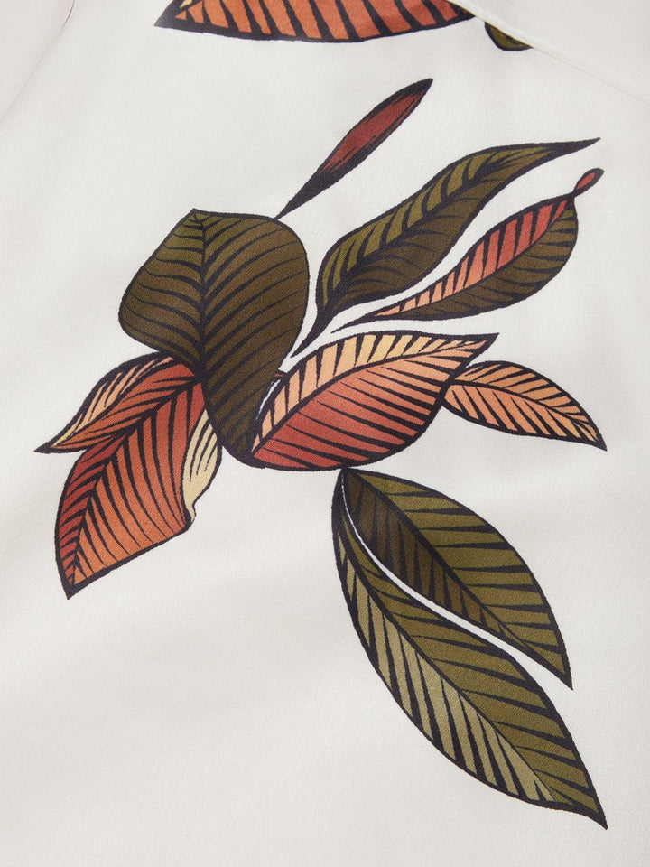 Abito portafoglio donna elegante con stampa botanica