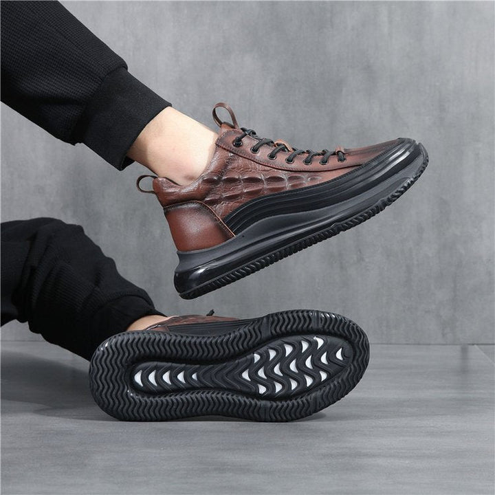 Scarpe casual in pelle con suola ammortizzata per uomo