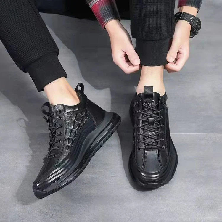 Scarpe casual in pelle con suola ammortizzata per uomo