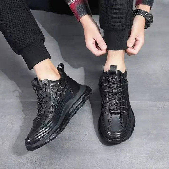 Scarpe casual in pelle con suola ammortizzata per uomo