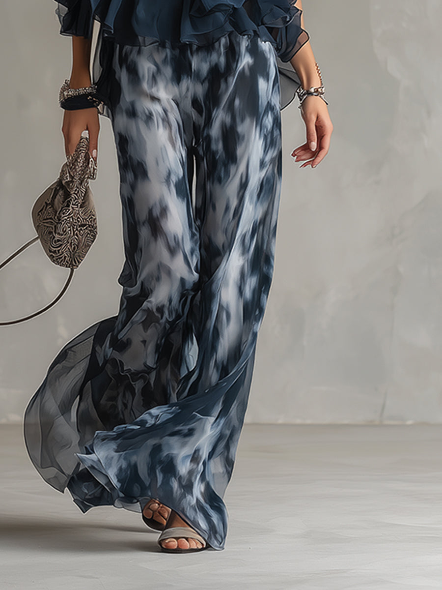 Completo donna elegante estivo con pantaloni larghi