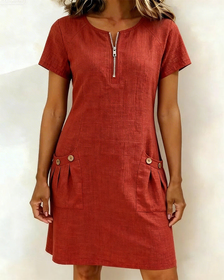 Abito donna in cotone e lino elegante e leggero
