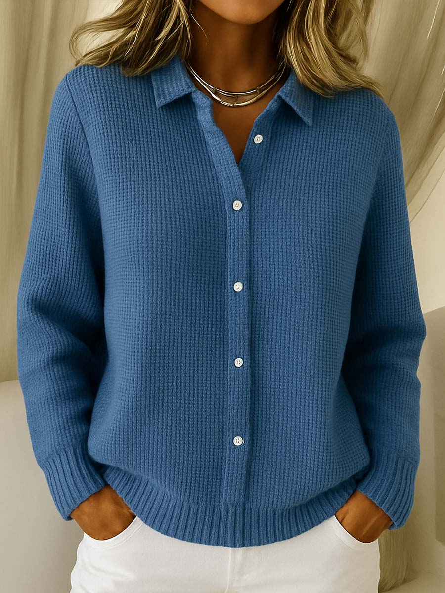 Cardigan donna classico in maglia con bottoni elegante