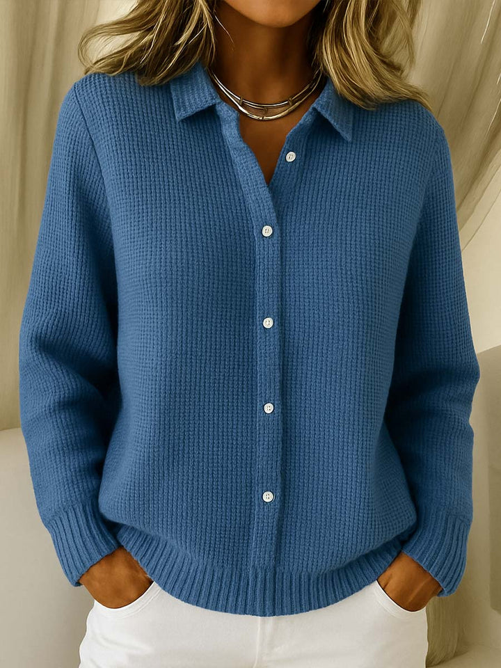 Cardigan donna classico in maglia con bottoni elegante