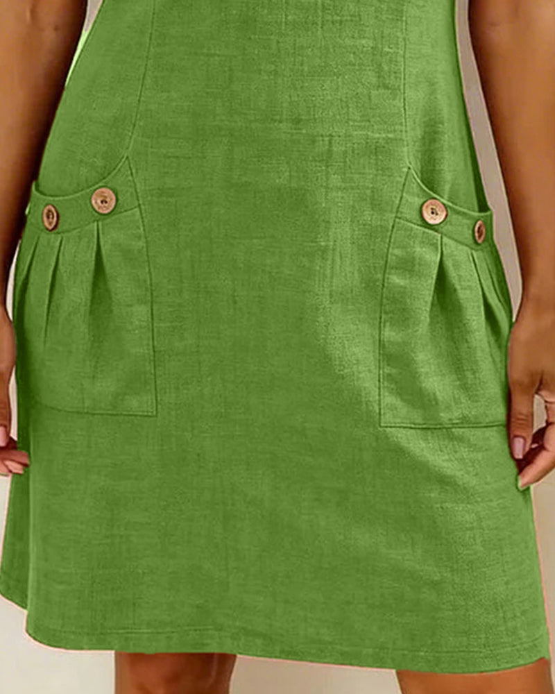 Abito donna in cotone e lino elegante e leggero
