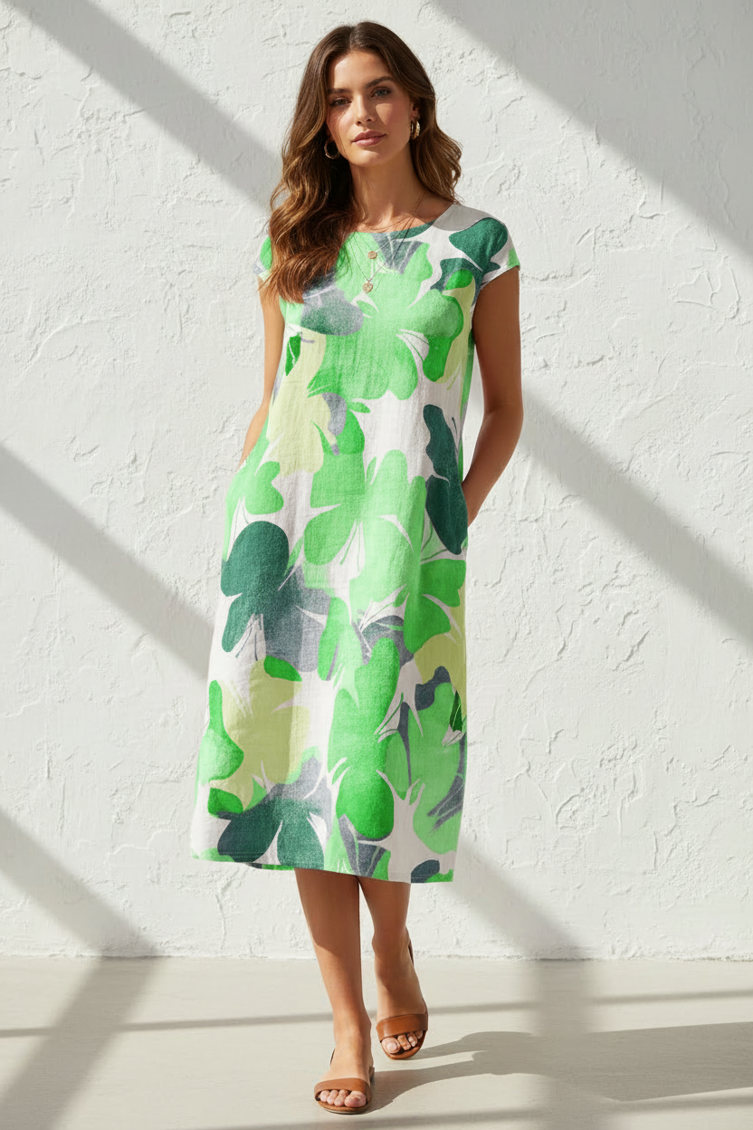 Abito midi floreale da donna comodo e casual