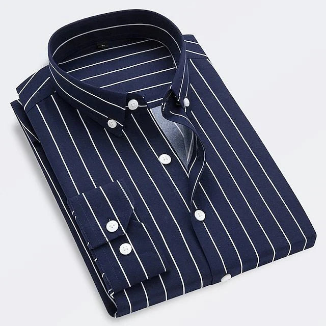 Camicia a righe in cotone elegante e traspirante per uomo