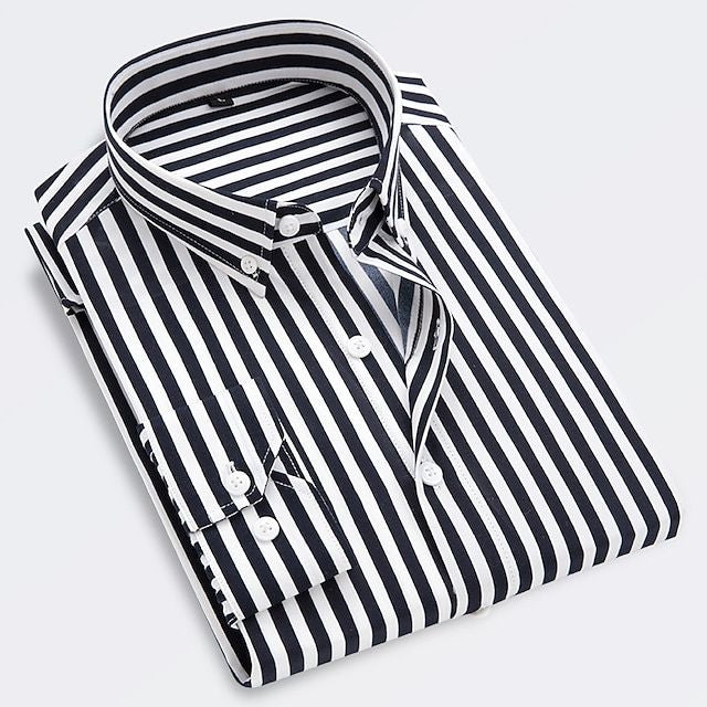 Camicia a righe in cotone elegante e traspirante per uomo