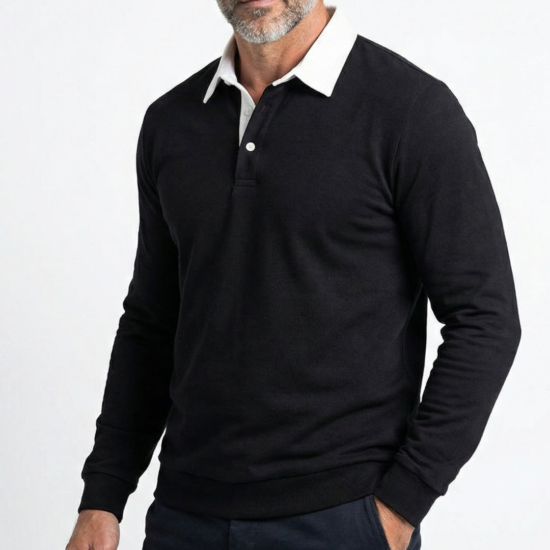 Maglione polo elegante e confortevole in cotone per uomo