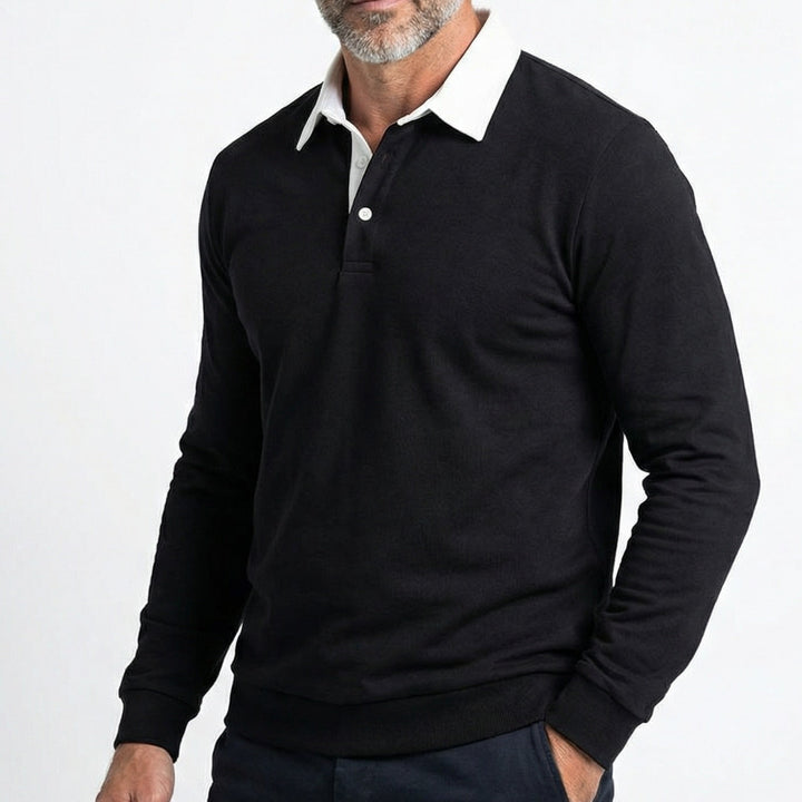 Maglione polo elegante e confortevole in cotone per uomo