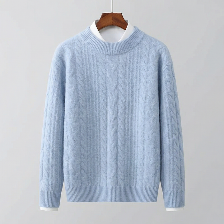 Maglione in cashmere elegante e leggero a trecce per uomo